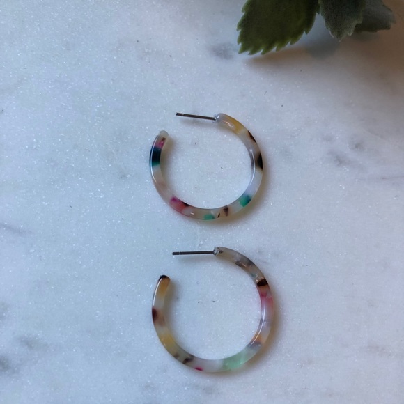 The Sallie - Colorful Resin Small Hoops - Picture 3 of 4